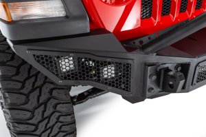 Jeep Wrangler JL Bumper - Front - Go Rhino - Rockline Full Width + Overrider - Textured Black - `07-`20